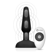 Black silicone Trio Plug vibrating anal toy with remote control.