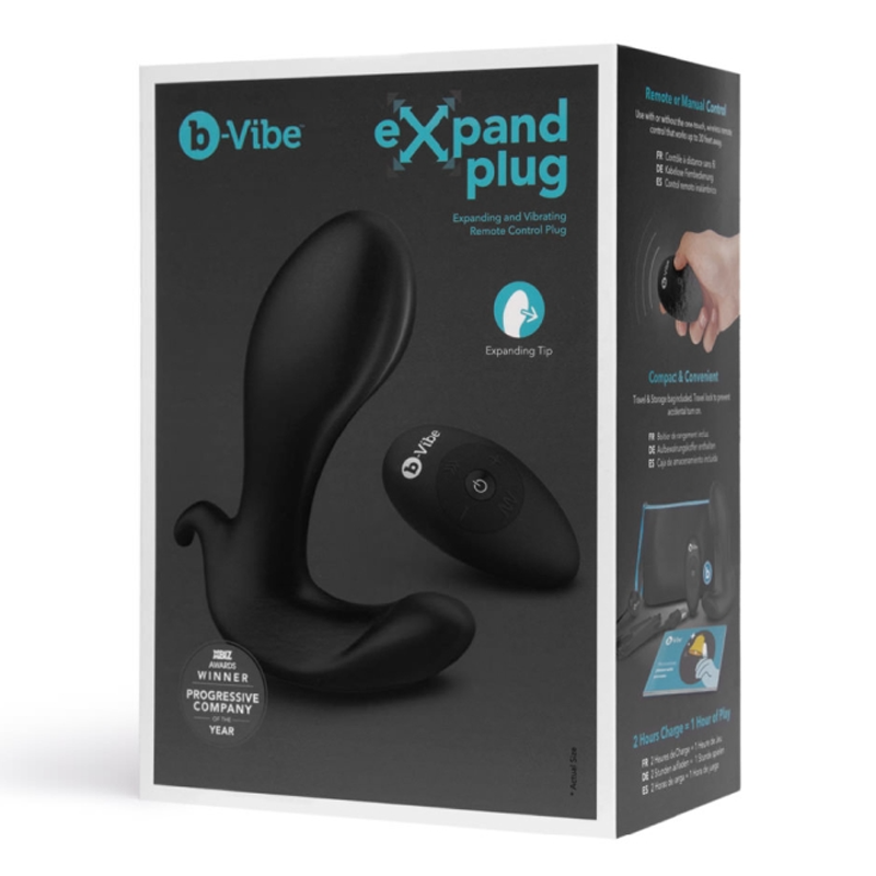b-Vibe Expand Plug with remote control and expanding tip.