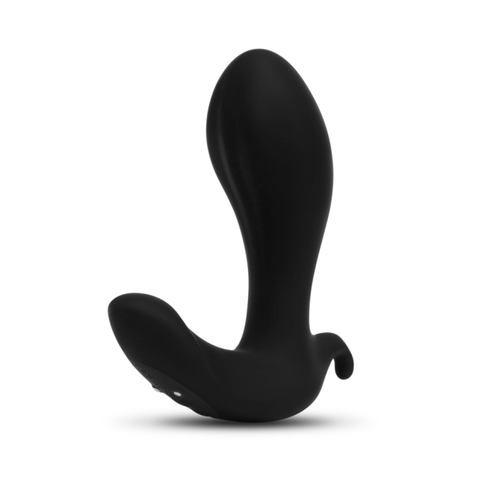 Black remote-controlled prostate vibrator with an expanding shaft.