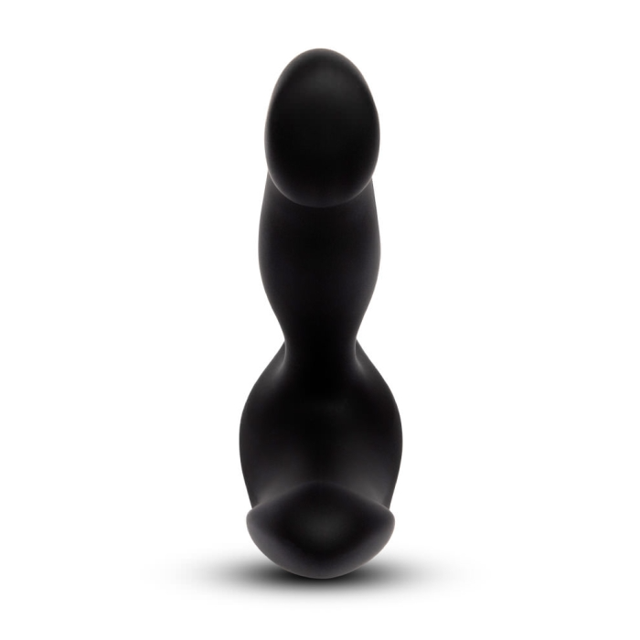 Black silicone rotating remote control prostate plug.