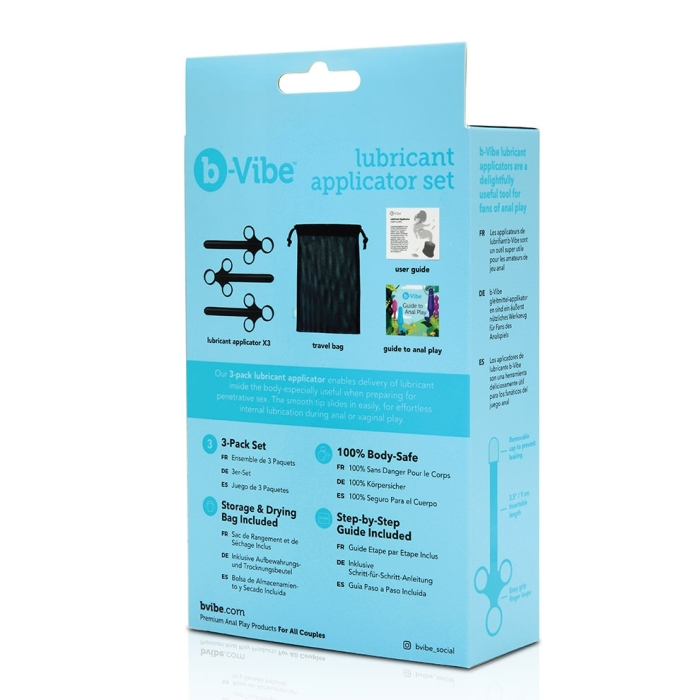 b-Vibe 3-pack lube applicator set with travel bag and guide.