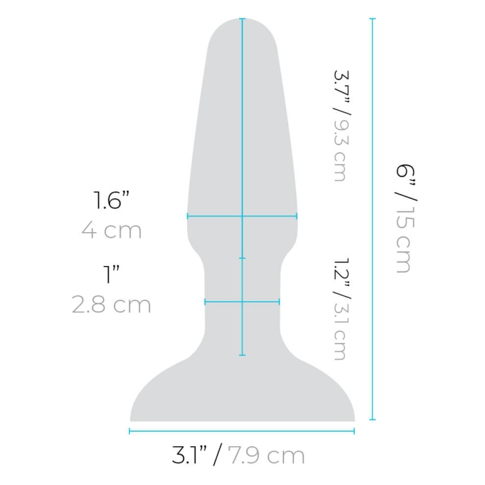 Diagram of a rimming plug with dimensions.