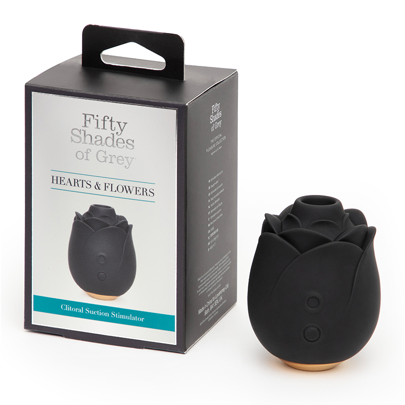 Black rose clitoral suction stimulator from Fifty Shades of Grey.