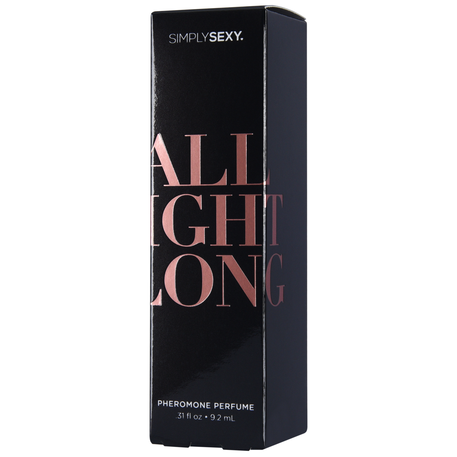 Simply Sexy All Night Long pheromone perfume in a black box.