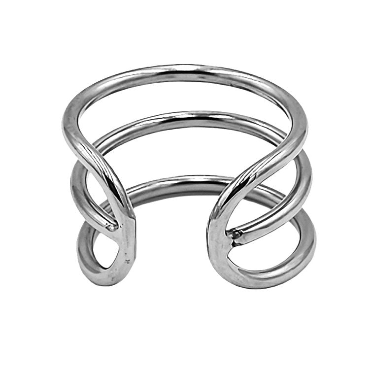 Stainless steel triple wire glans ring for men.