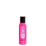 Pink bottle of Lip Balm water-based lubricant with black cap.