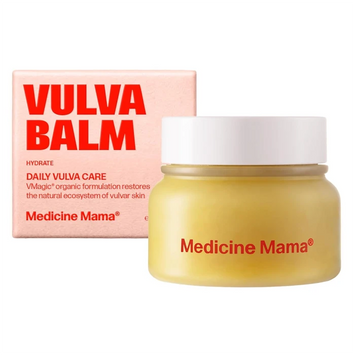Medicine Mama Organic Vulva Balm in a jar with its box.
