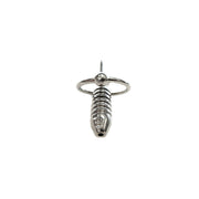 Stainless steel beaded urethral probe and cock ring.