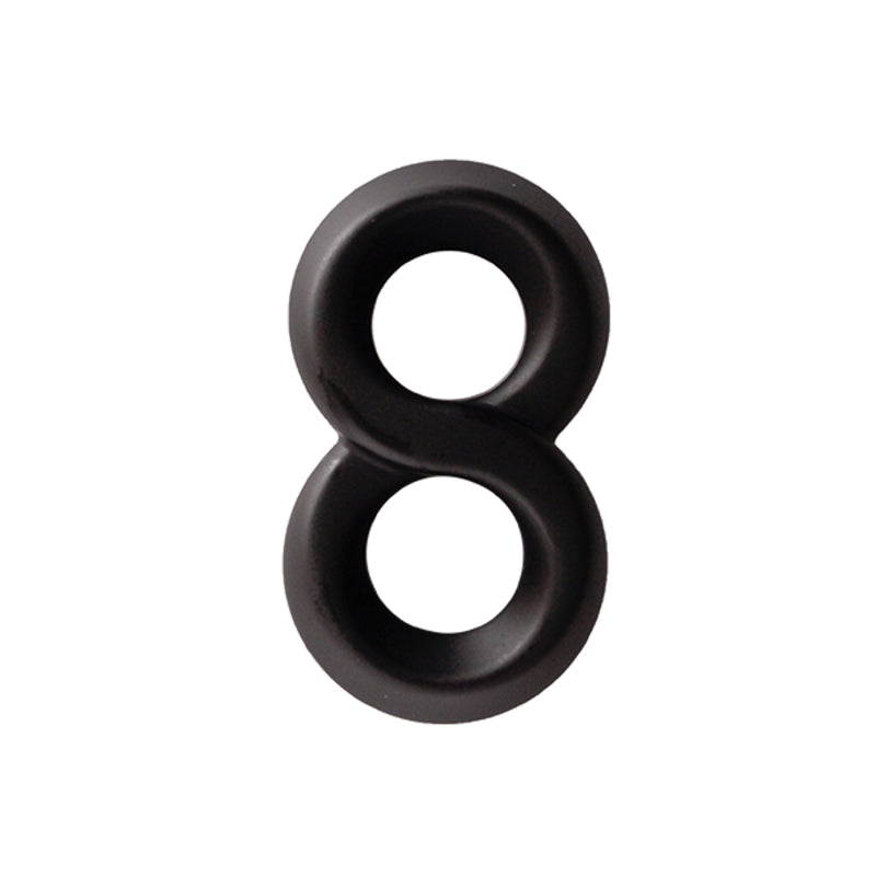 Infinity 8 silicone cock ring with dual loops.