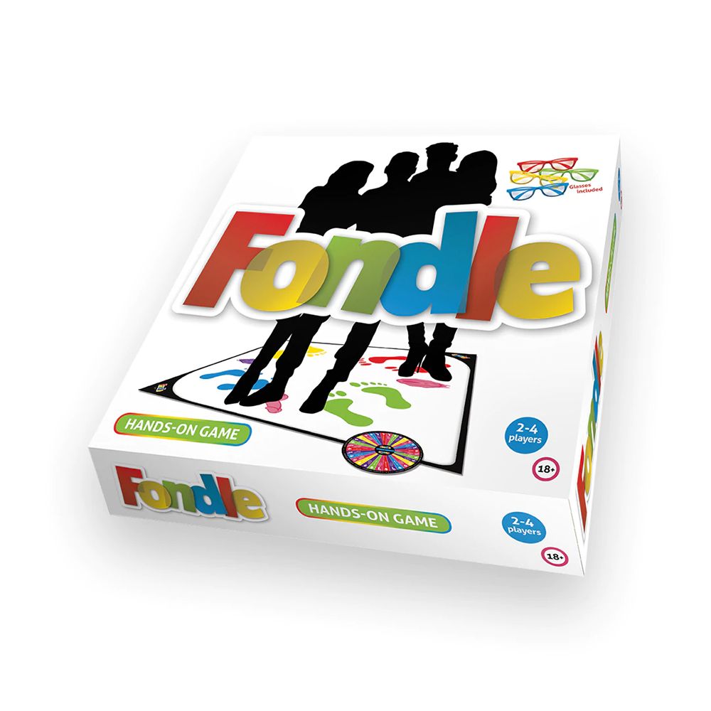 Fondle adult party board game with play mat and glasses.