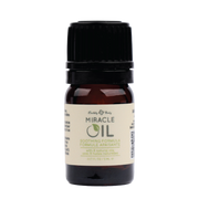 A small amber bottle of Earthly Body Miracle Oil with a black cap.