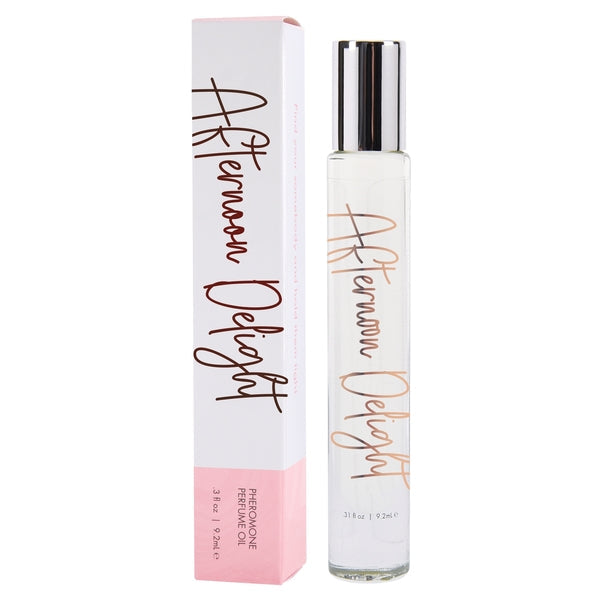 Afternoon Delight Pheromone Perfume Oil roll-on bottle and box.