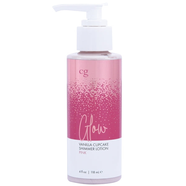 A pink shimmer body lotion with a vanilla cupcake scent.