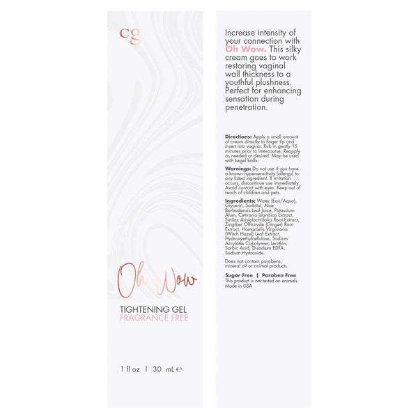 Oh Wow Vaginal Tightening Gel, fragrance-free, 1 fl oz.