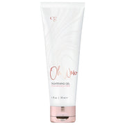 A white tube of Oh Wow tightening gel with rose gold accents.