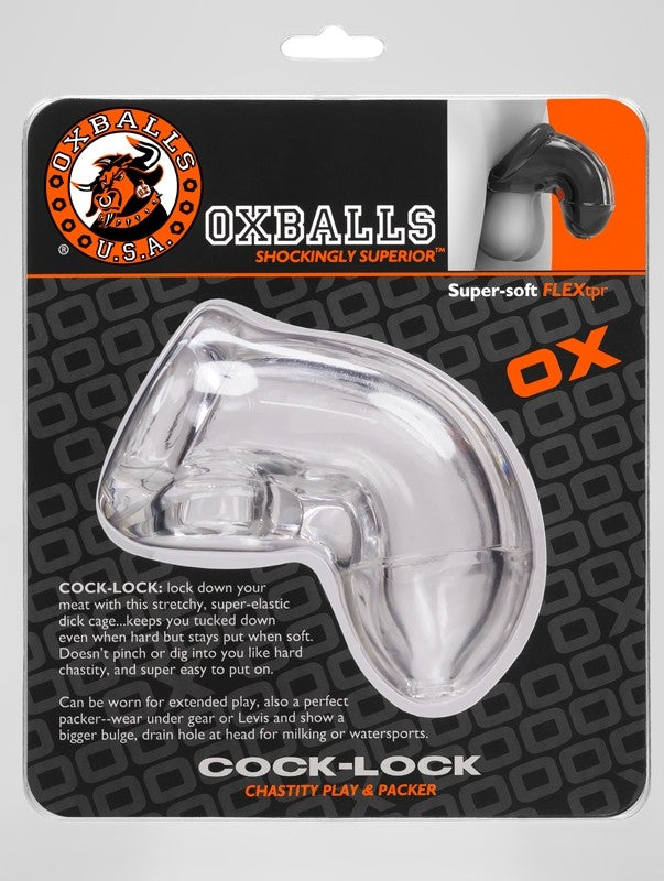 Clear soft chastity cage with cocksling from OXBALLS.