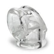 Clear stretchy cock ring and ball slinger.