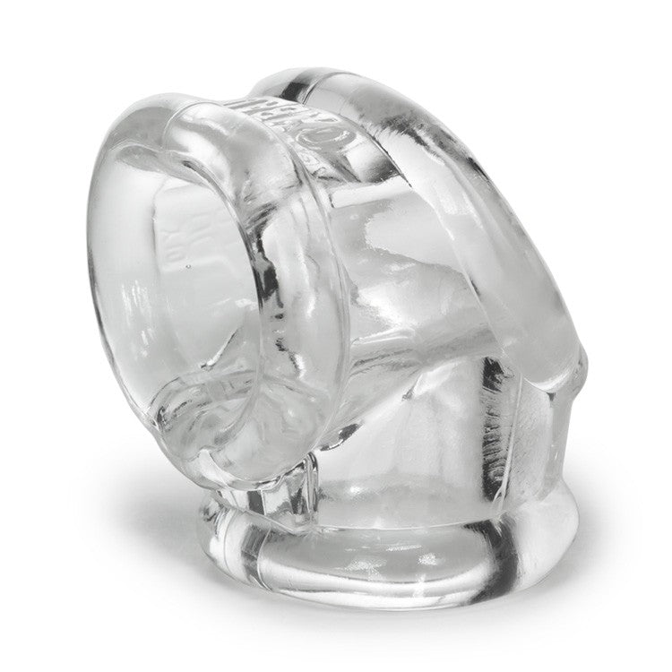 Clear stretchy cock ring and ball slinger.