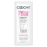 Coochy Frosted Cake shave cream sample with pink frosting image.