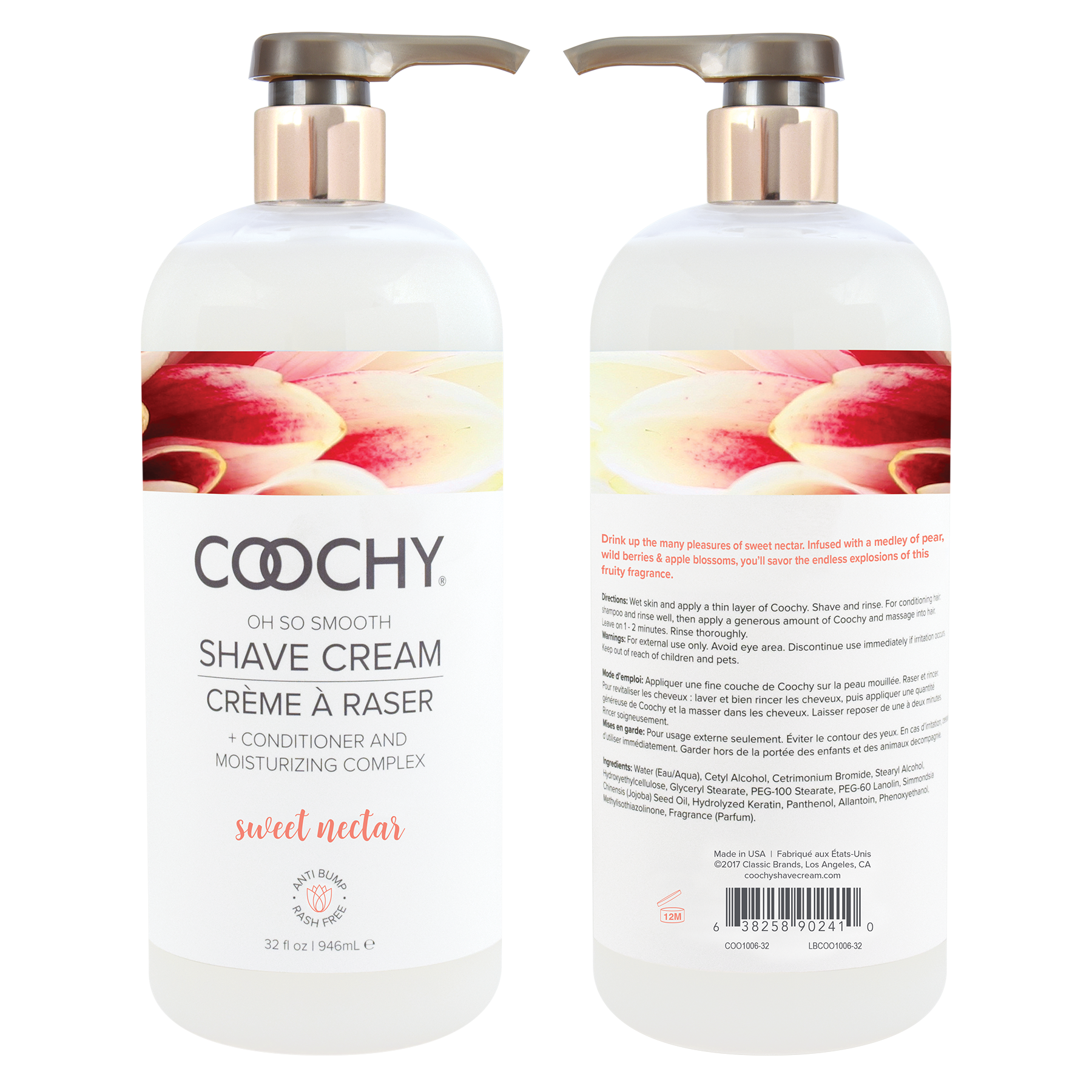 Coochy Sweet Nectar Shave Cream with conditioner and moisturizing complex.