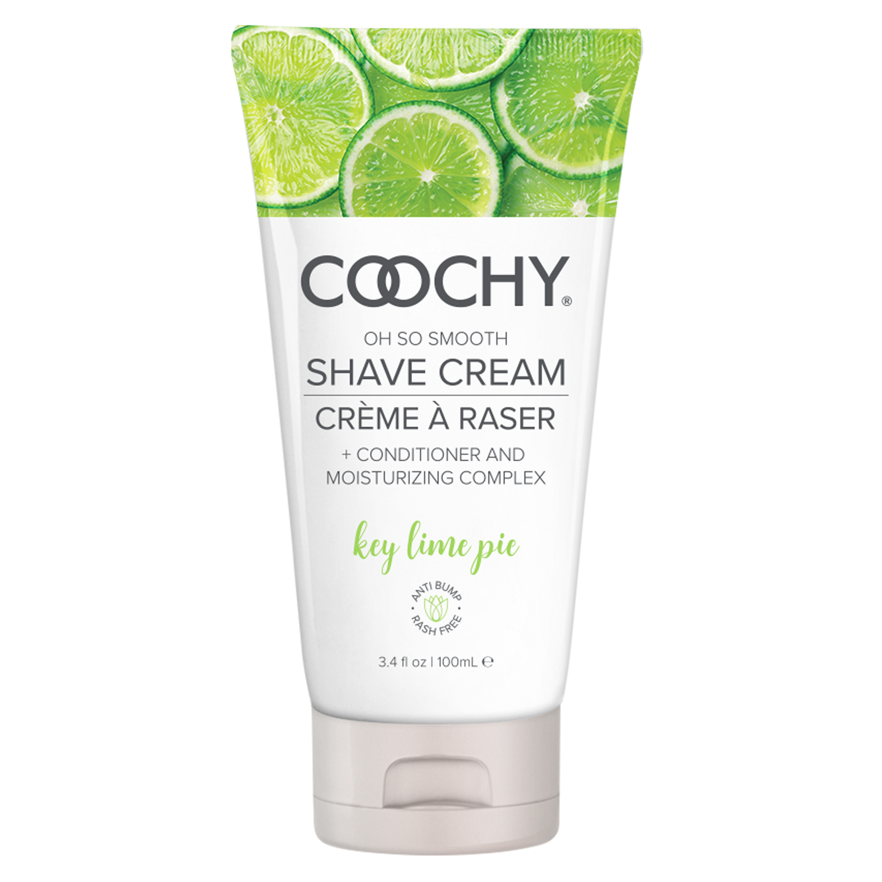 Coochy Key Lime Pie Shave Cream with conditioner and moisturizing complex.