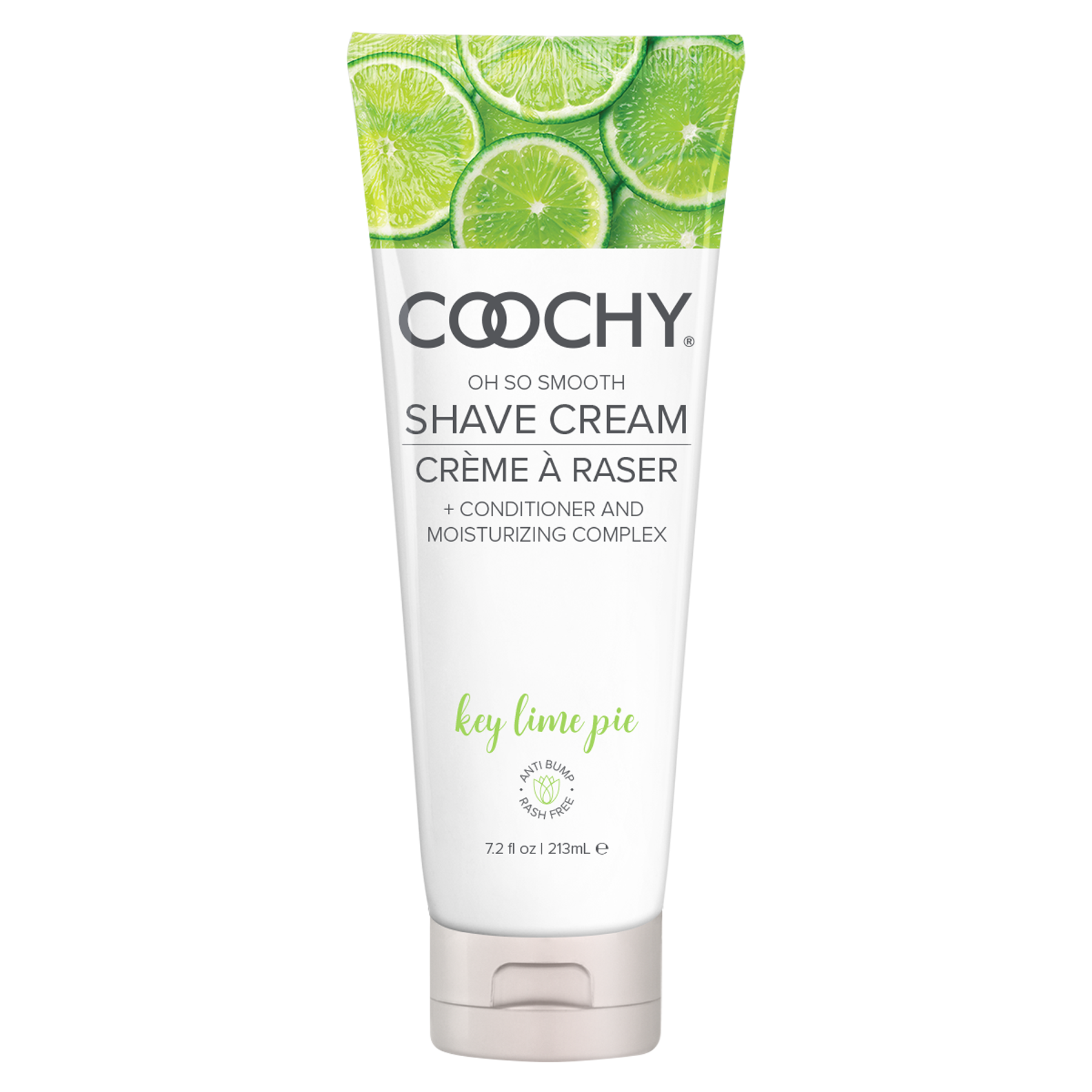 Coochy Key Lime Pie shave cream with lime slices on top.