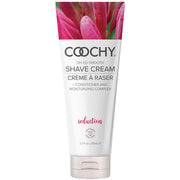 Coochy Seduction moisturizing shave cream with floral imagery.