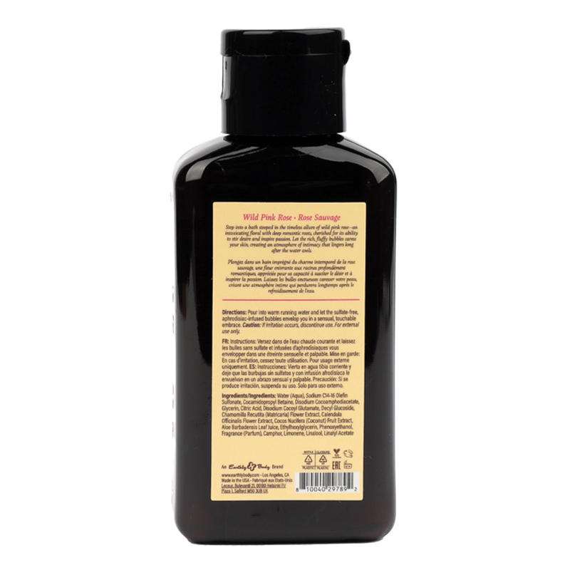 Wild Pink Rose Aphrodisiac Bubble Bath bottle with label.