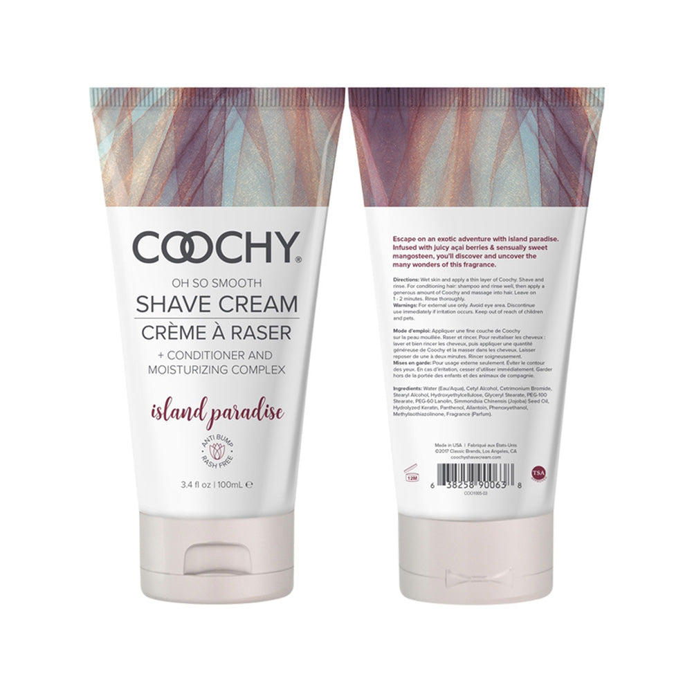 Coochy Island Paradise moisturizing shave cream with conditioner.