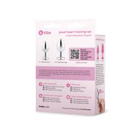 Jewel Heart Metal Anal Plug Training Set with pink gem bases.