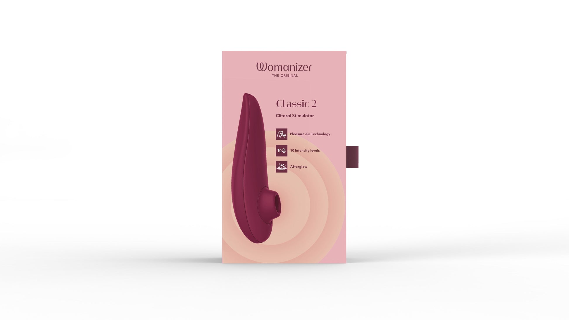Womanizer Classic 2 clitoral stimulator in bordeaux with Pleasure Air Technology.