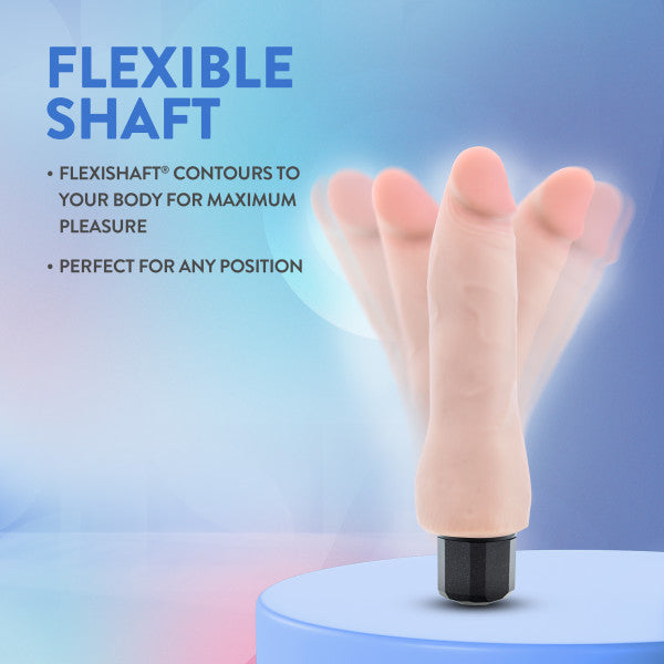 A realistic vibrating dildo with a flexible shaft.