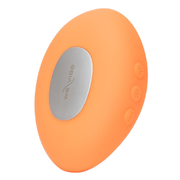 Orange We-Vibe vibrator with a silver logo and three control buttons.