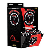 Endurance Lubricated Condoms with Benzocaine display box with individual condoms.