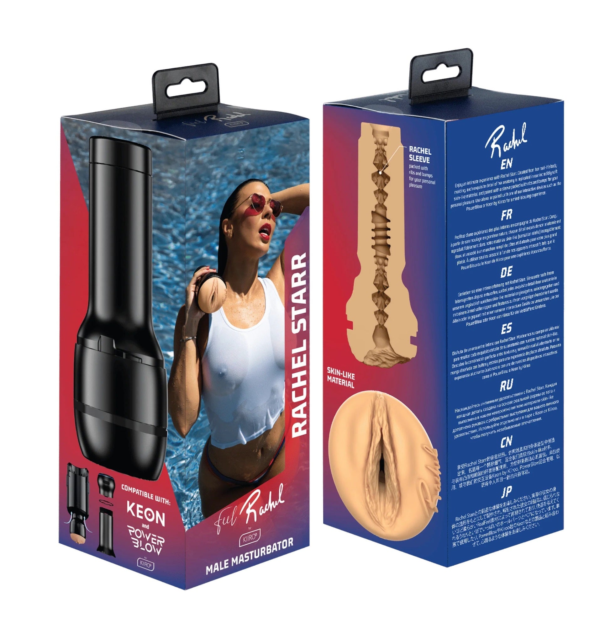 Feel Rachel interactive male stroker with realistic TPE sleeve.
