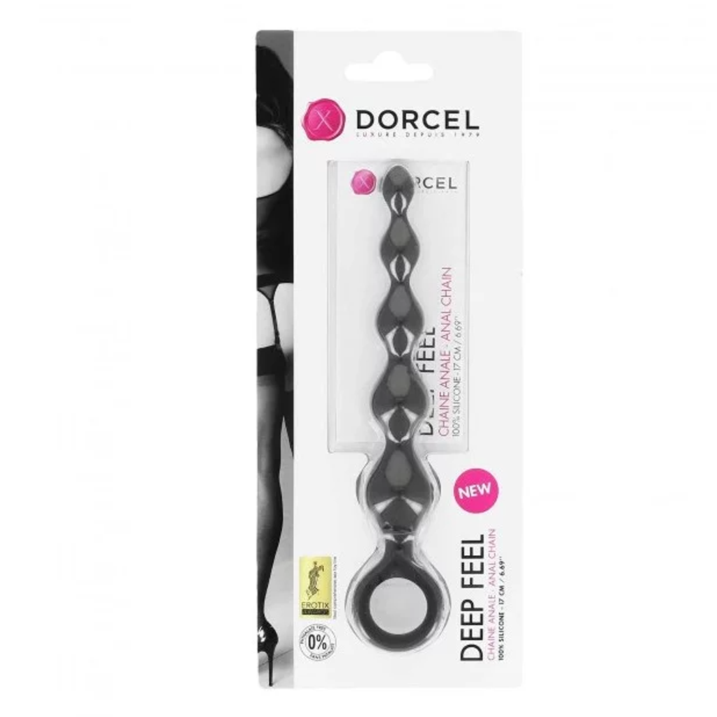 Deep Feel graduated silicone anal bead chain by Dorcel.