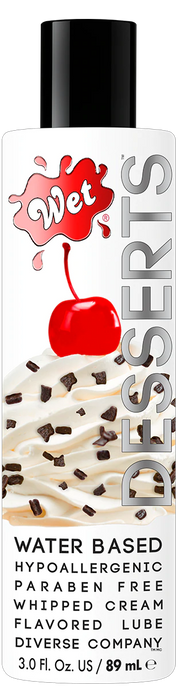 Wet Whipped Cream flavored water-based lubricant with a cherry on top.