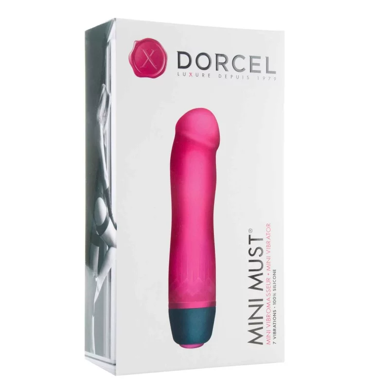 Magenta Mini Must G-Spot vibrator by Dorcel on its packaging.