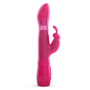 A pink rabbit vibrator with a rotating head.
