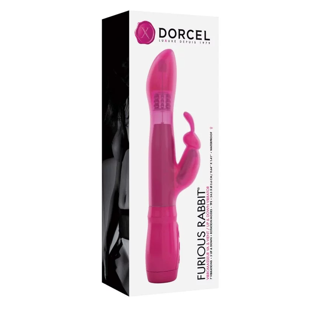 Pink Furious Rabbit vibrator with rotating head in Dorcel box.