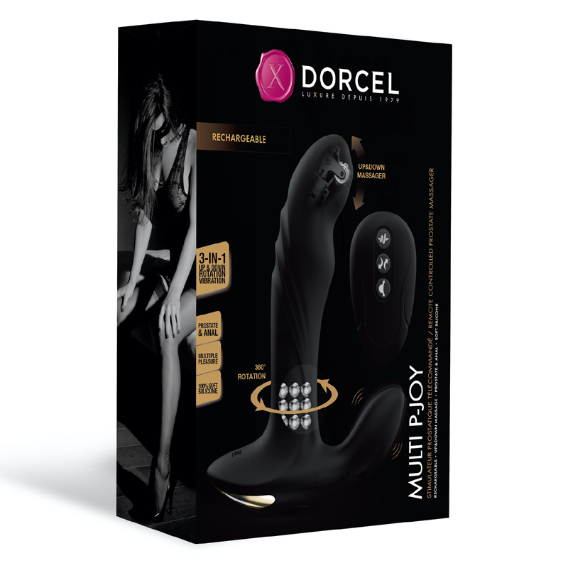 Dorcel Multi P-Joy prostate massager with remote control and 3-in-1 features.