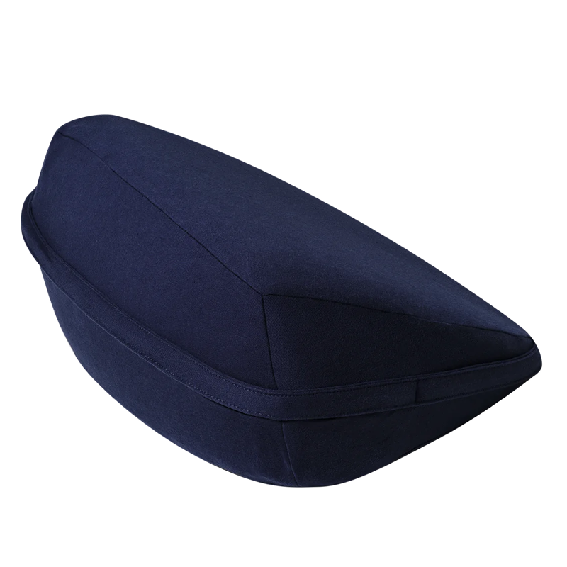 Indigo supportive sex position pillow with a cotton cover.