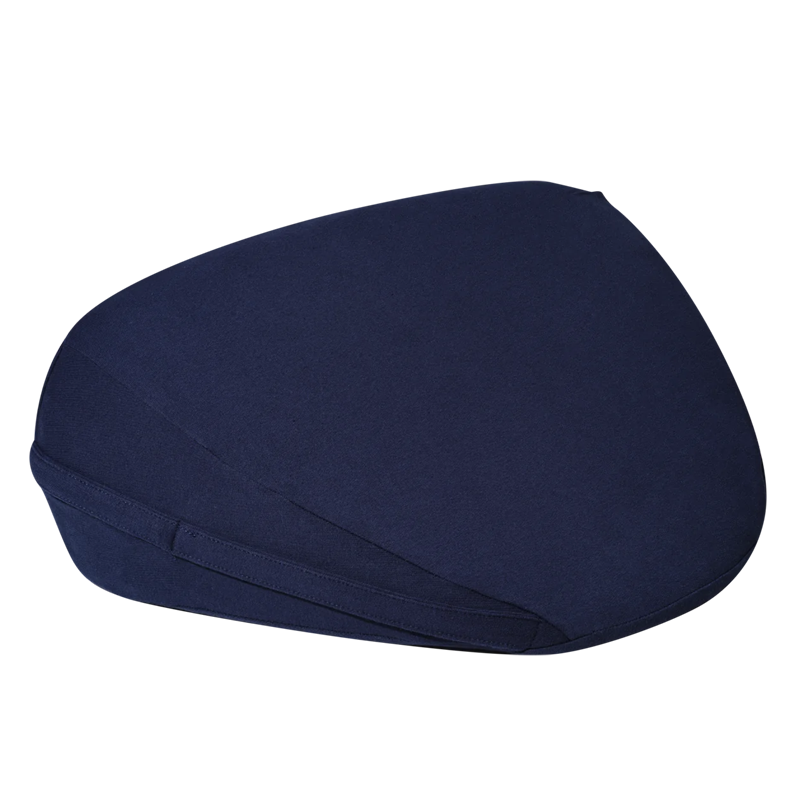 Indigo supportive sex position pillow with a cotton cover.