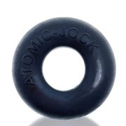 Dark blue silicone ring with "ATOMIC-JOCK" embossed on it.