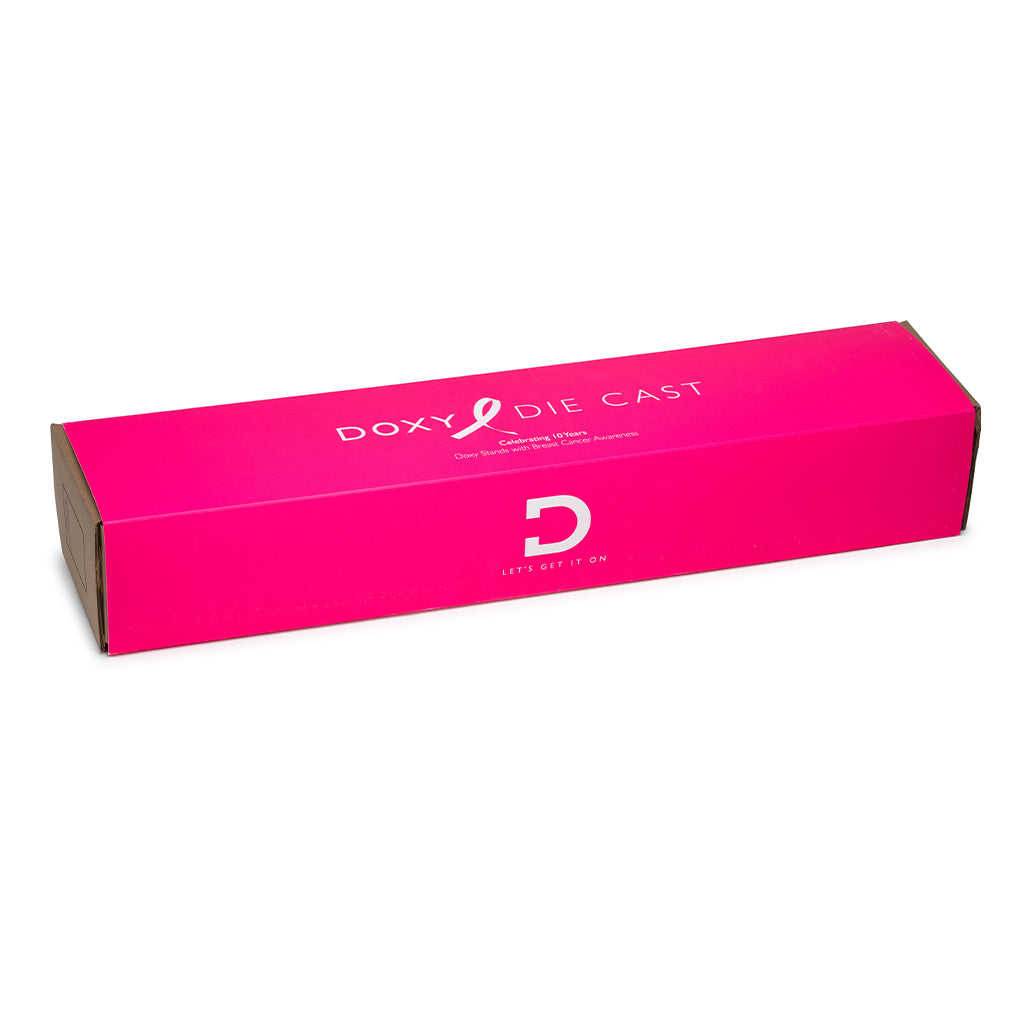 Hot pink Doxy Die Cast wand massager box with text.
