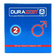 Durazest herbal supplement for men, 2 capsules per pack.