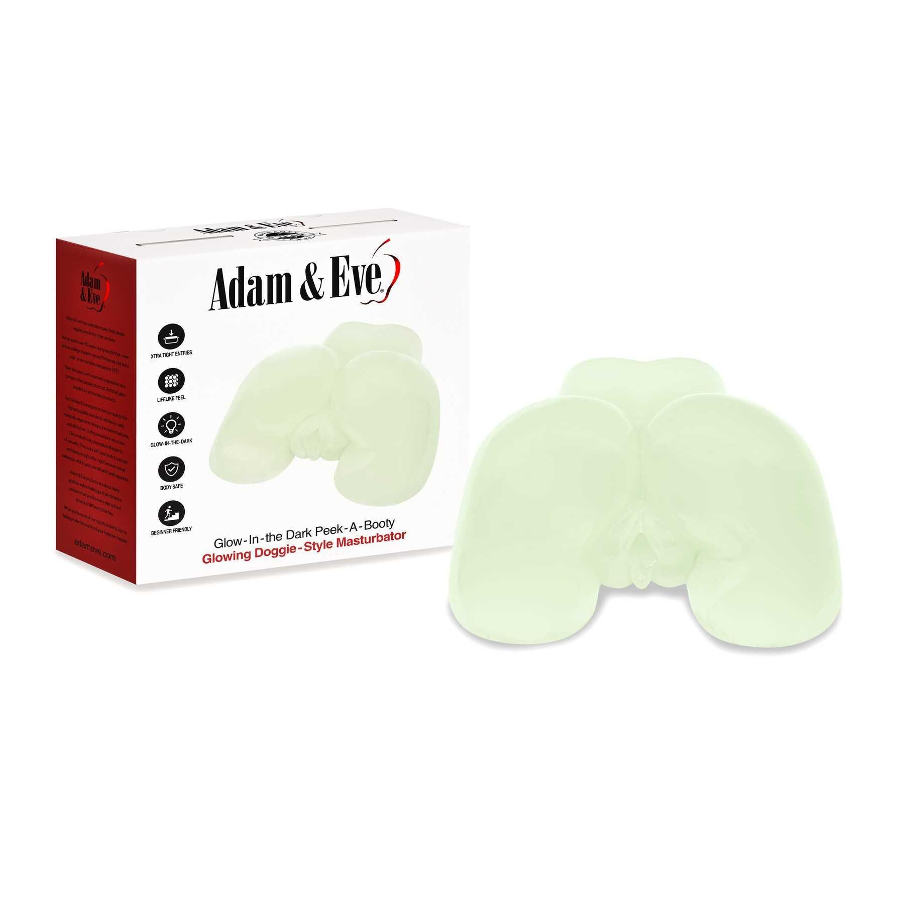 A glow-in-the-dark male masturbator with dual entries.