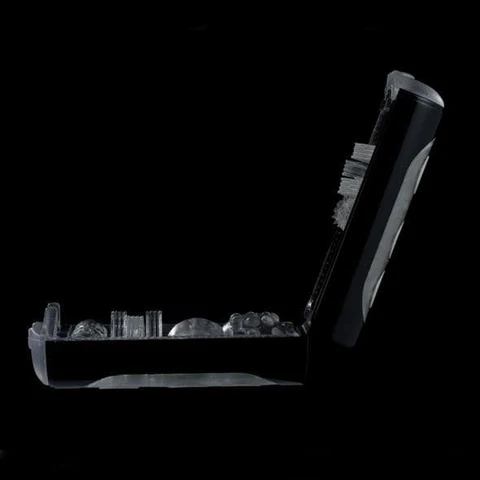Tenga Black Edition Flip Hole reusable male masturbator with internal textures.