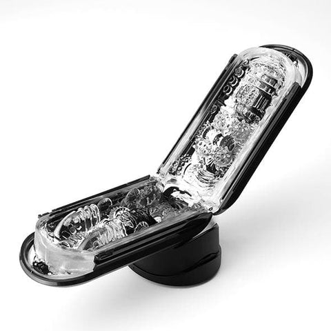 Tenga Flip Zero EV Black rechargeable vibrating stroker with internal textures.