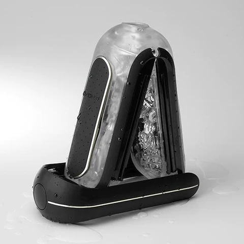 Tenga Flip Zero EV Black rechargeable vibrating stroker with internal textures.